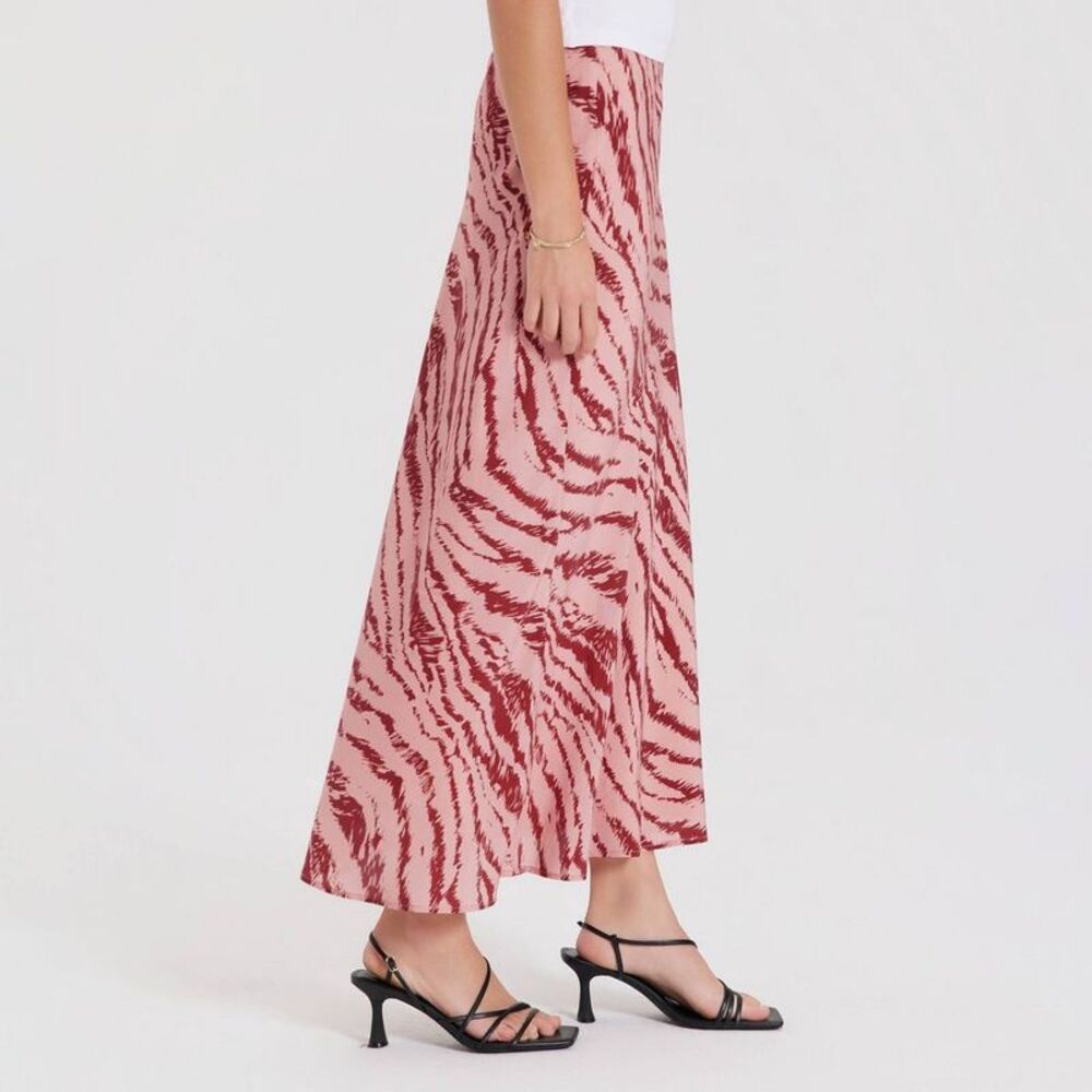Women's Maxi A-Line Skirt - A New Day Pink Zebra Print XS - Picture 3 of 5